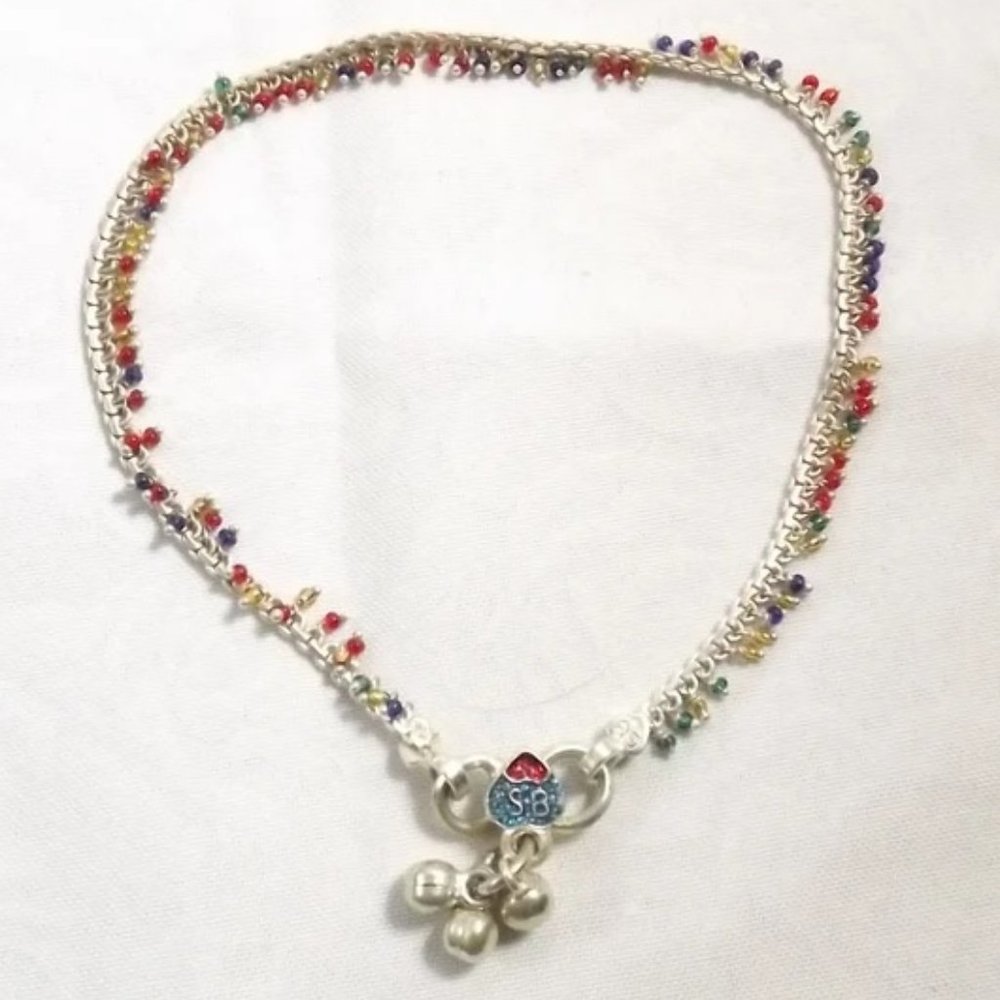 SB Bedazzled Silver Indian Payal Ankle Bracelet